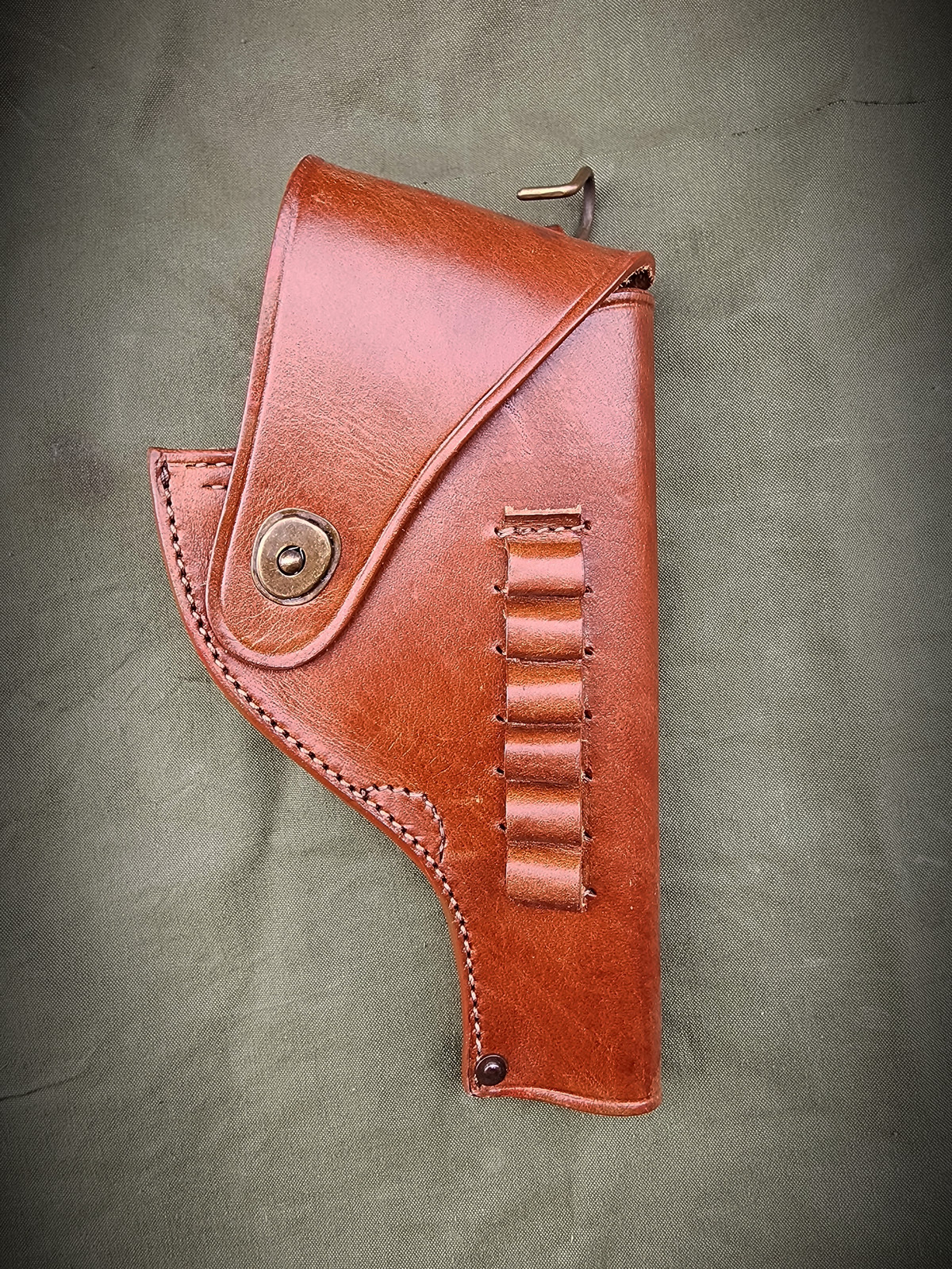 US S&W Victory Model Revolver Holster Brown Leather .38 Special Shell Loops