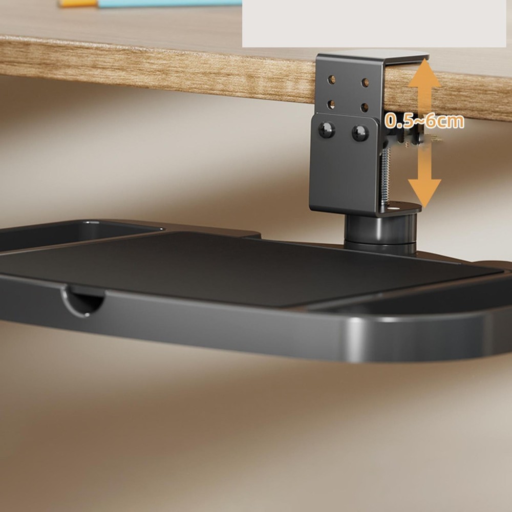 Under Desk Tray Clamp on Desk Organizer Adjustable Height Compact Side Storage