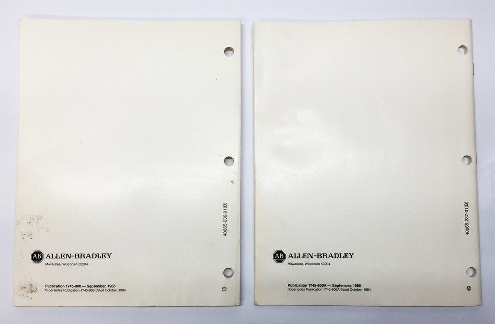 Rockwell/AB 1745 SLC100 Programmable Controller Manual Set (2pcs)1745-800(A)USED