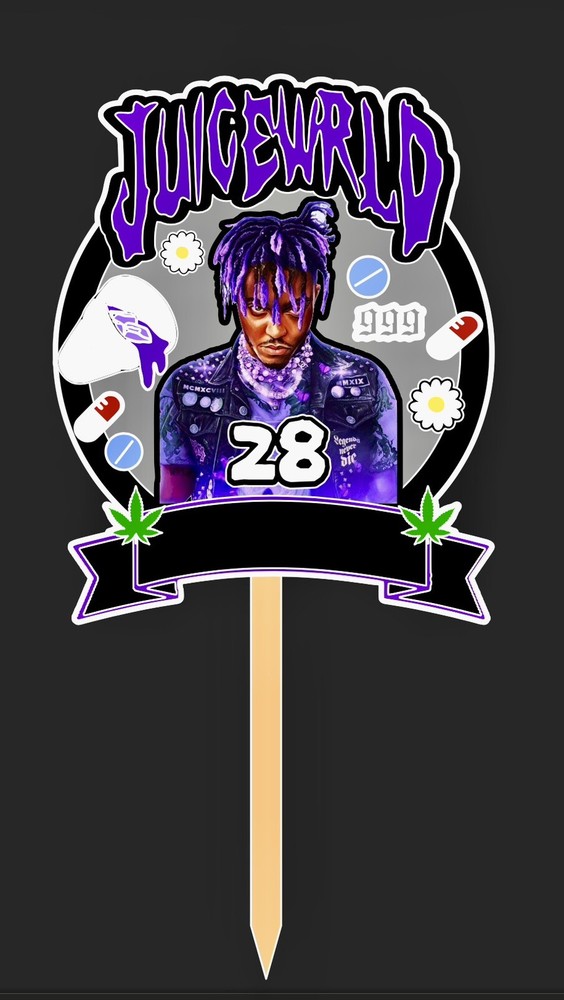Juice Wrld Custom Emo Purple Cake Topper