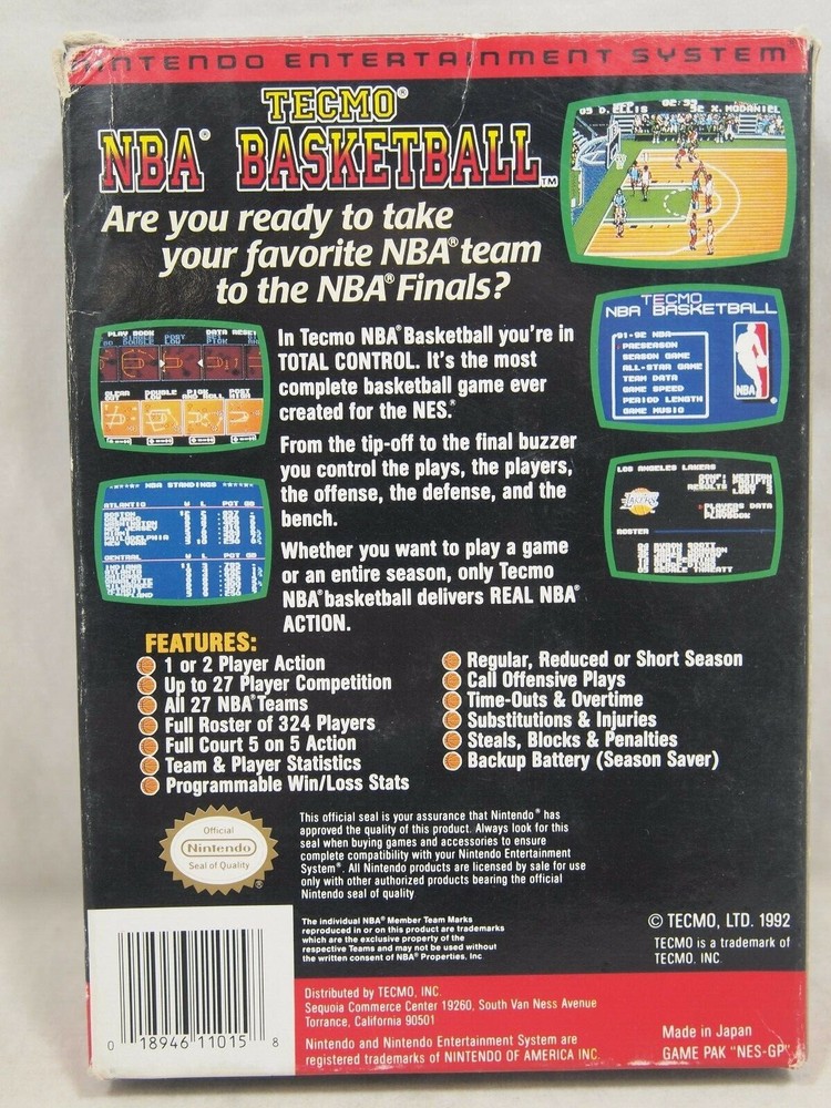 Tecmo NBA Basketball (Nintendo Entertainment System | NES) BOX ONLY