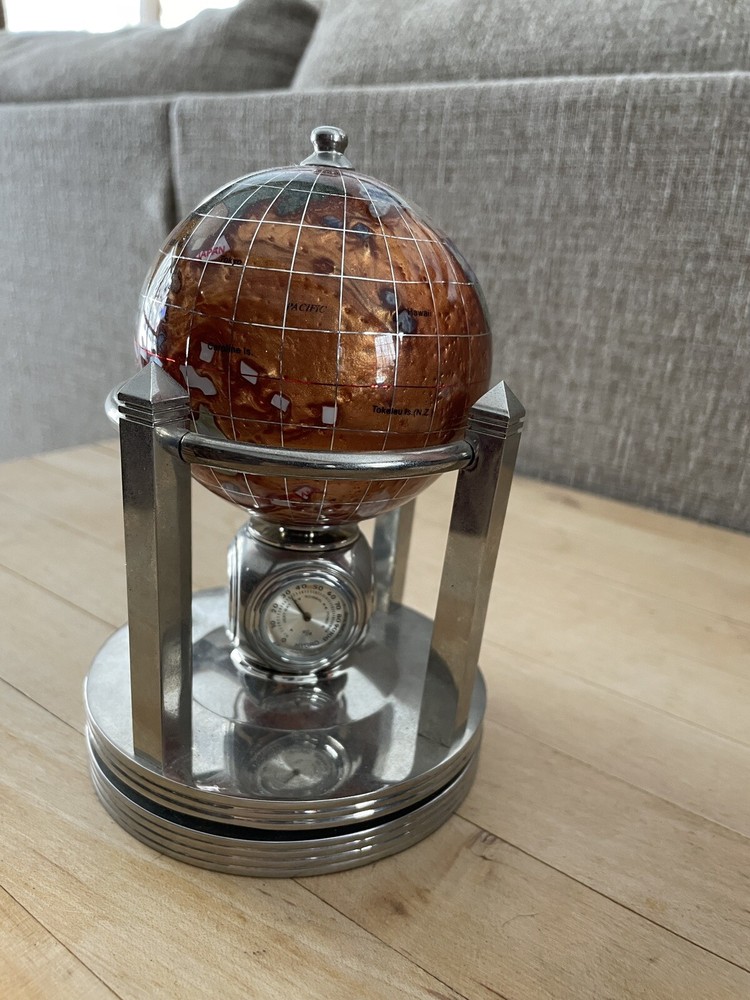 Alexander Kalfano rotating clock Globe Quartz Clock + Thermometer + Hygrometer