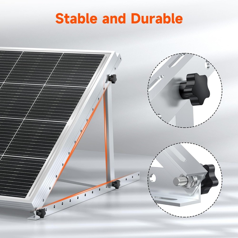 Renogy Solar Panel RV Tilt Mount Brackets Rooftop Flat Surface Adjustable Frame