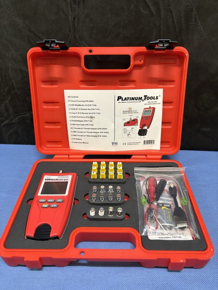 New Platinum Tools T129K1 Vdv Mapmaster 2.0 Tester Kit. Box.