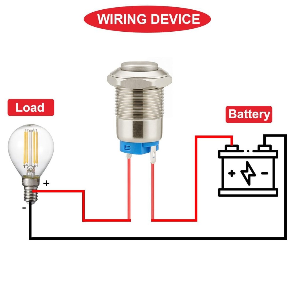 4pcs 12mm 3A 12V/24V/110V/250VAC Waterproof Push Button Switch Latching