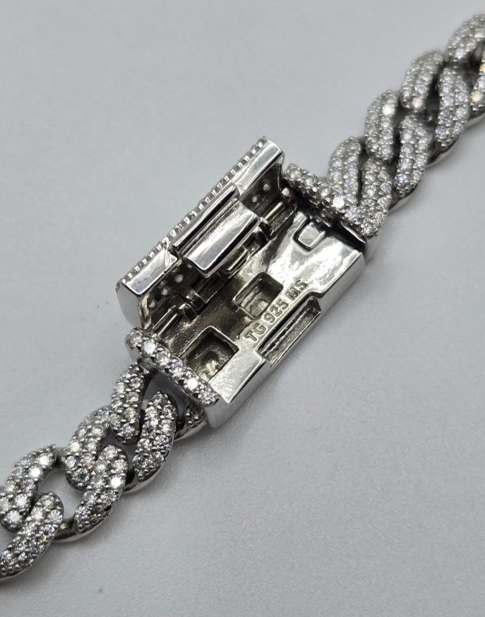 Genuine MOISSANITE Miami Cuban Chain Necklaces 6mm, 925 Sterling Silver, Icey