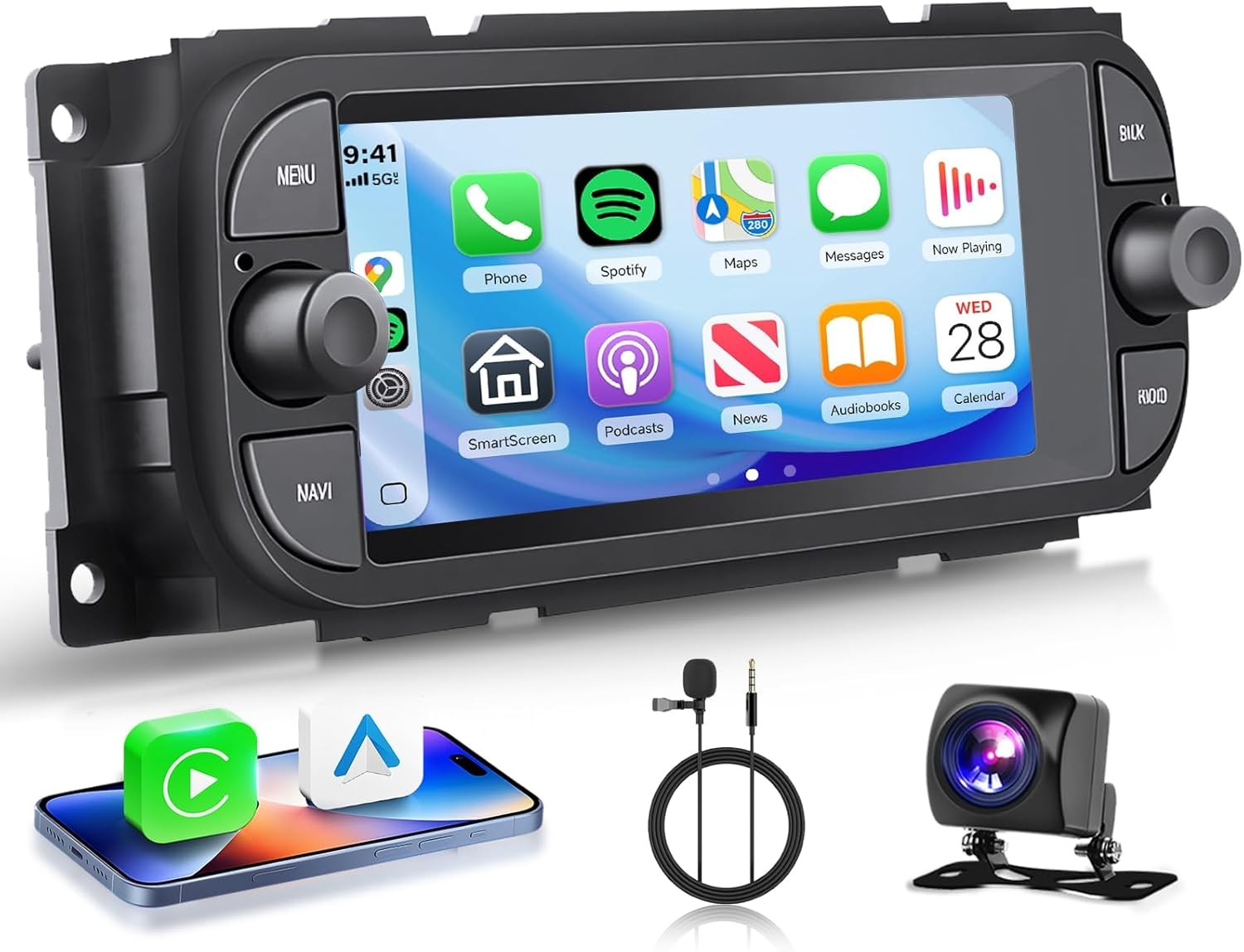 For 2002-2005 Dodge Ram Apple CarPlay Car Radio 8-Core 64GB Android 15 GPS WIFI