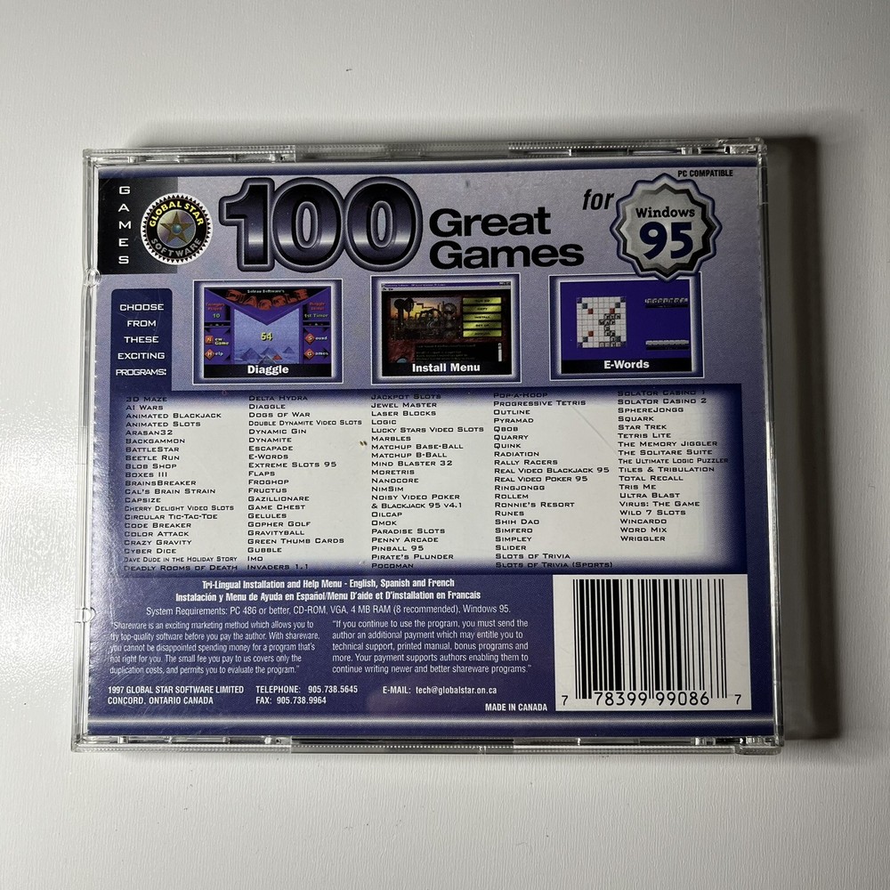 100 Great Games for Windows 95 PC CD-ROM 1997