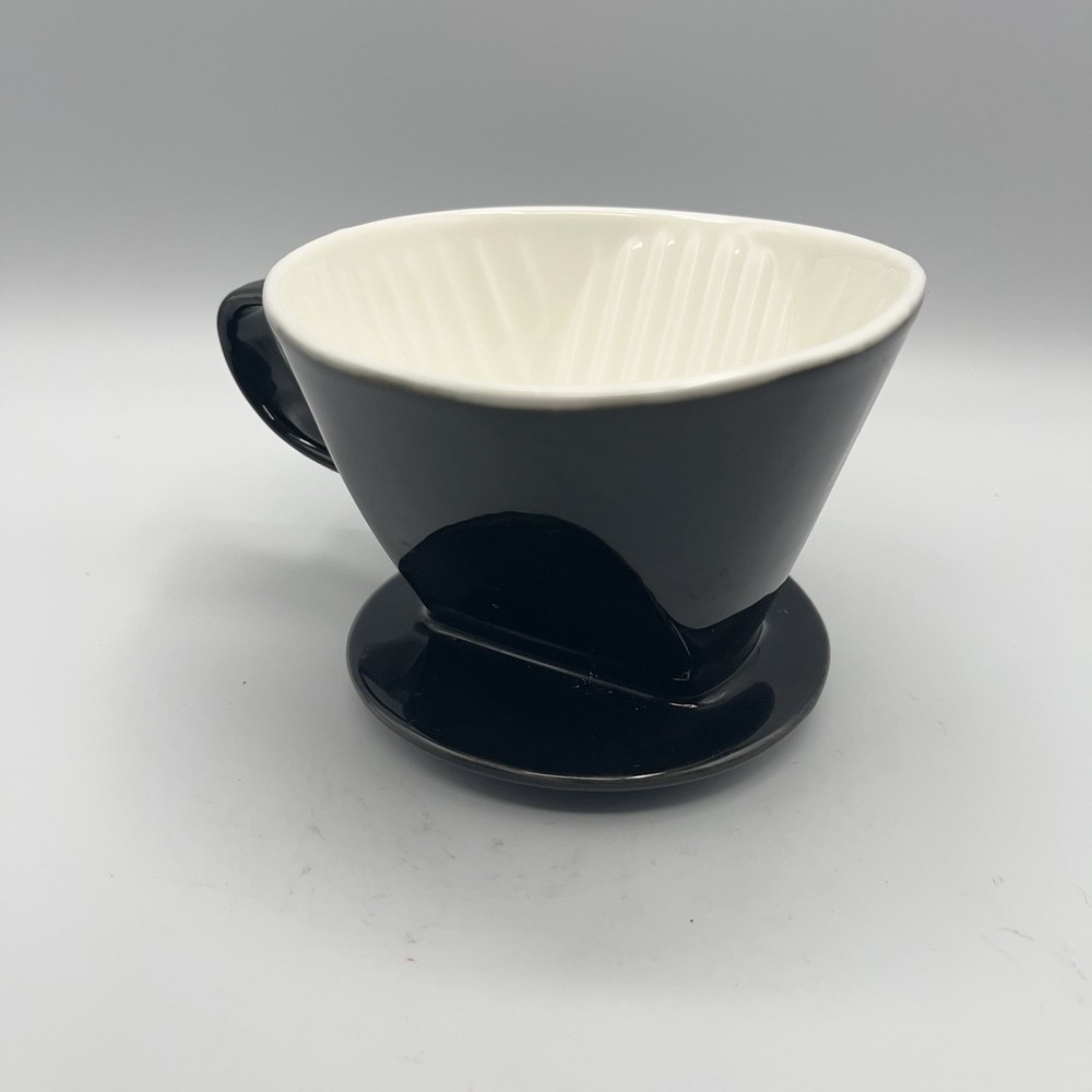 Pour over Coffee Maker, Single Cup Black Ceramic Coffee Dripper