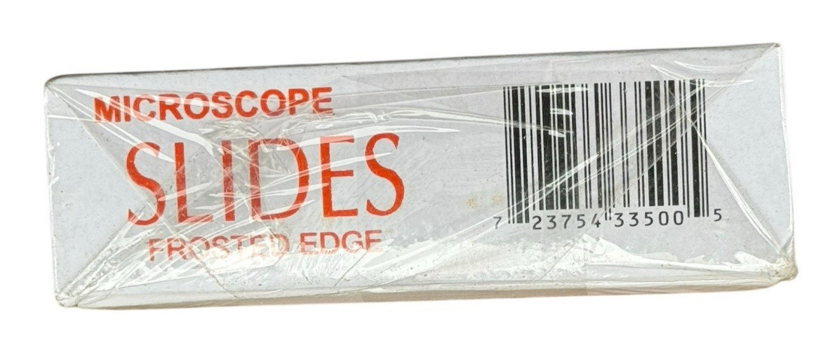 2 Boxes of 72 (144) Glass 1" x 3" Microscope Slides w/ Frosted Edge (J-335F)