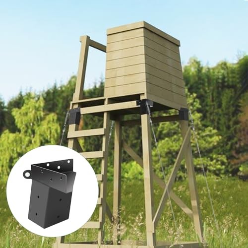 Deer Stand Brackets 4"x 4", Elevator Brackets 4Pcs, Deer Blind Black 1 Set