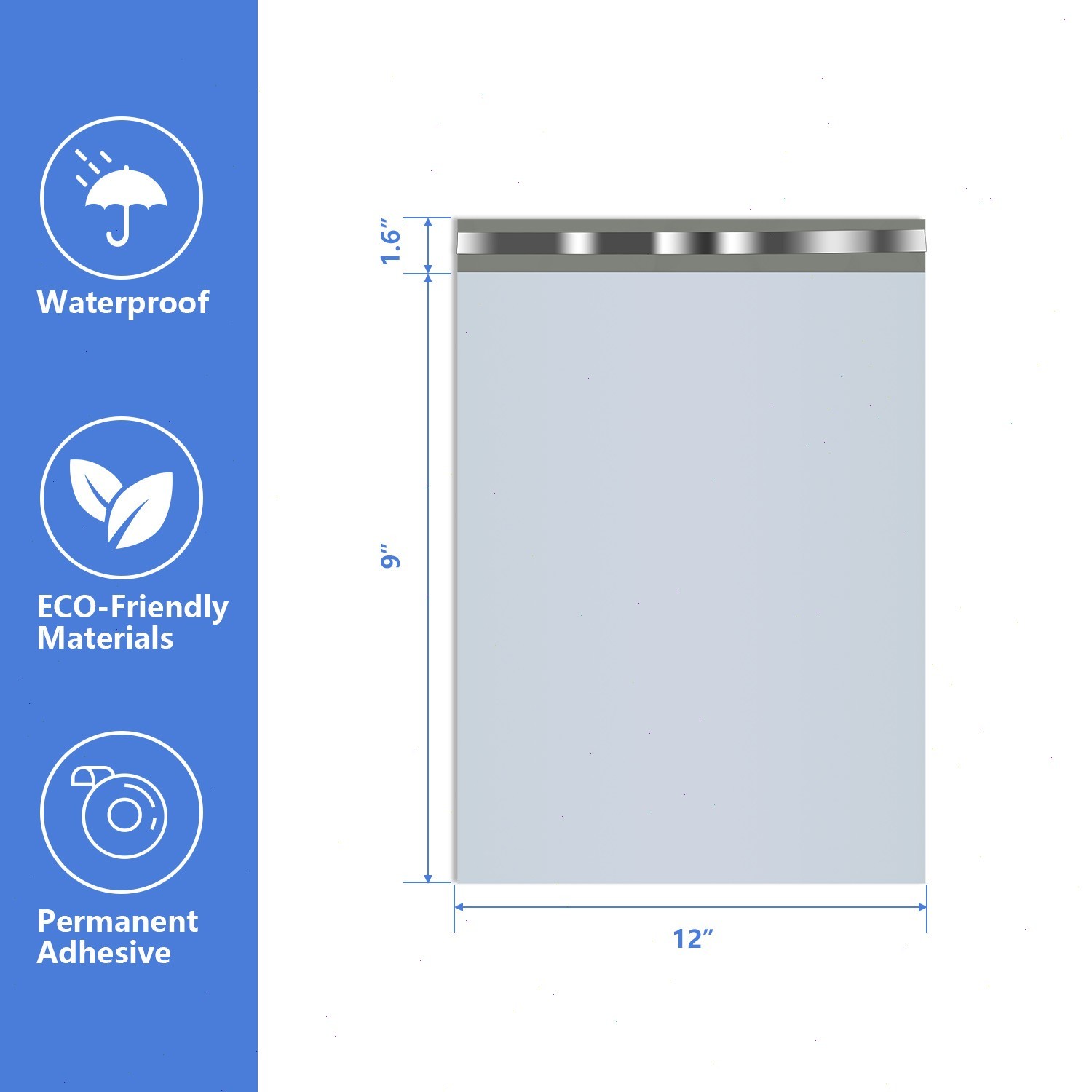 Poly Mailers Shipping Bags - 6x9 7.5x10.5 9x12 10x13 12x15.5 14x17 19x24 24x24