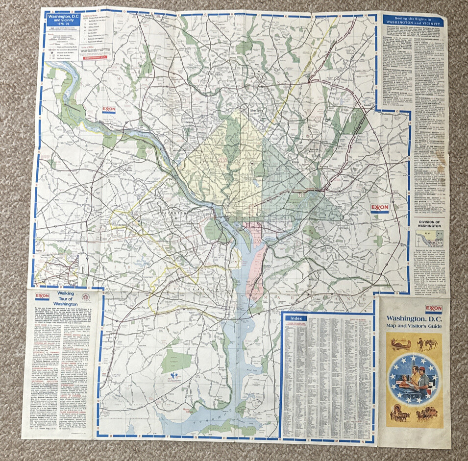 Exxon Washington DC Map and Visitor's Guide 1975