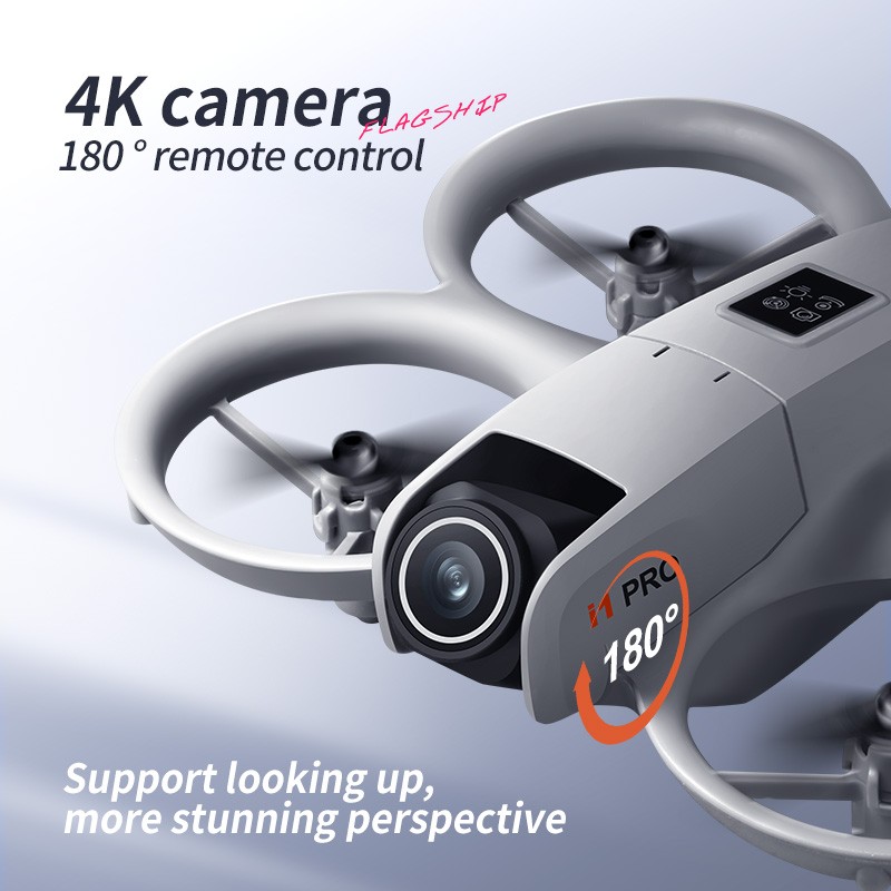 Mini RC Drone 4K Dual Cameras 180° Adjustable Camera Obstacle Avoidance 2Battery