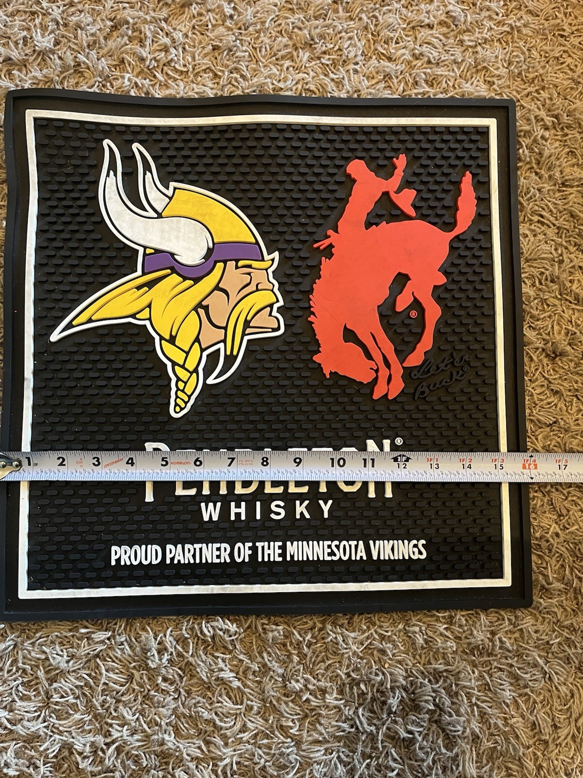 Minnesota Vikings Pendleton Whiskey Bar Spill Mat Rubber Let Er Buck Football MN