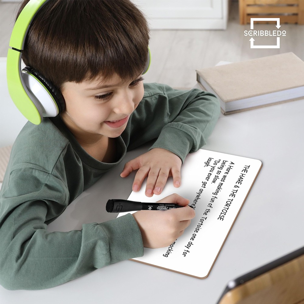 Scribbledo 6x9 Mini White Board Dry Erase Lapboard for Students Office