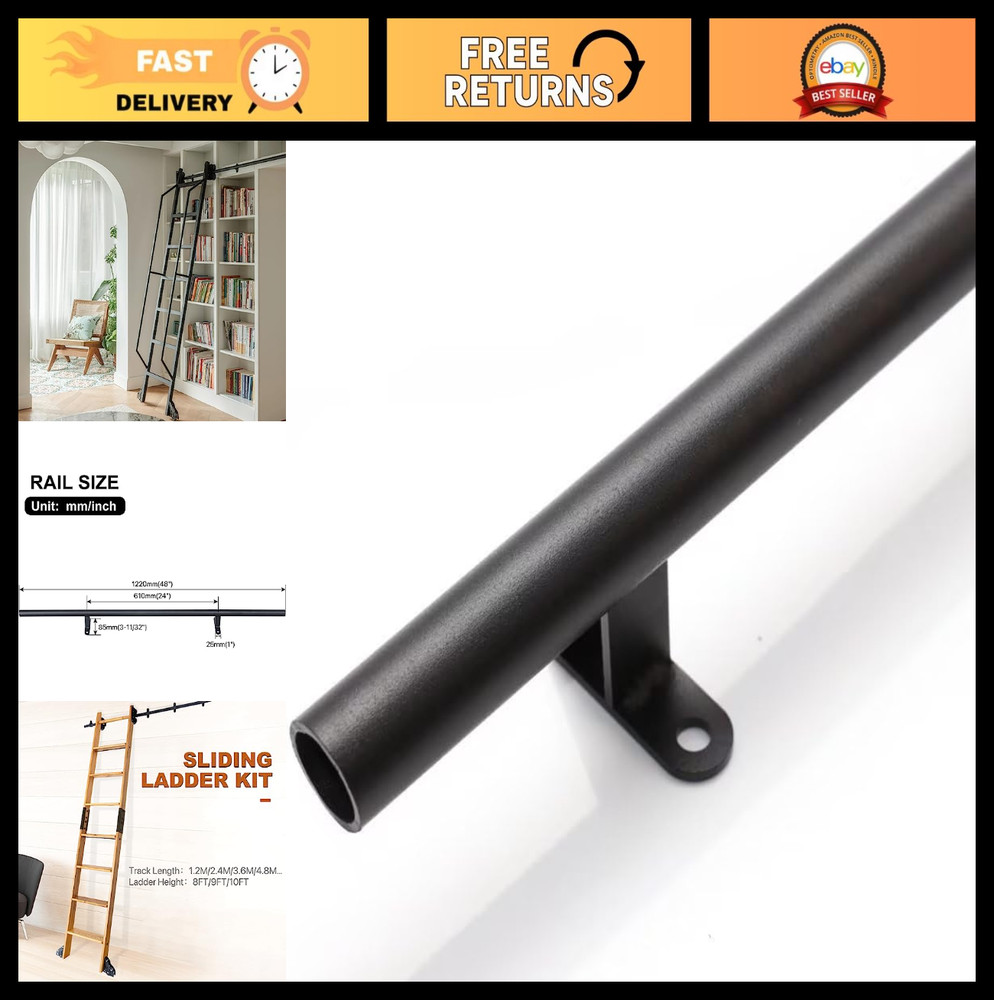 4FT Rolling Library Ladder Hardware Kit - DIY Adjustable Ladder System