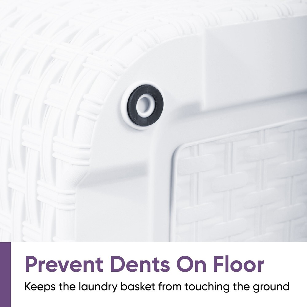 Superio Wicker Laundry Basket 2-Pack, White