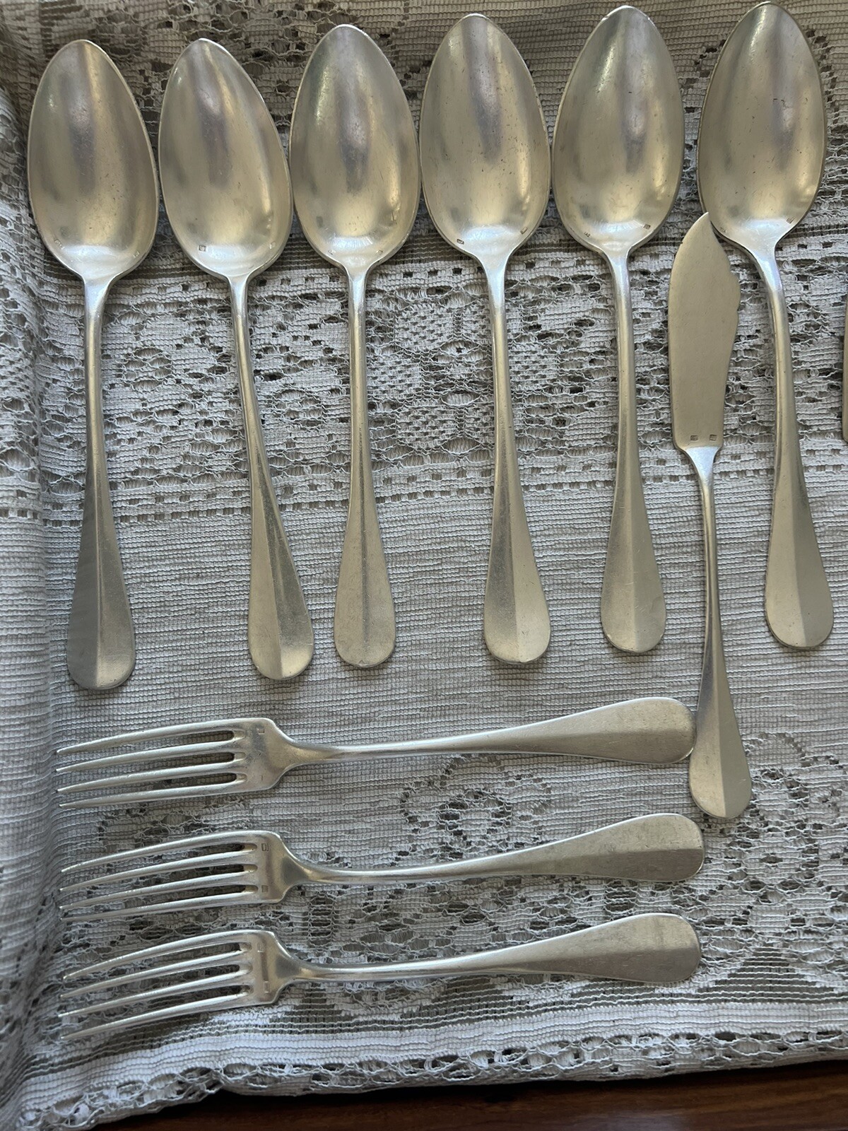 Antique Felix Freres 90/100/60 Silverplate Flatware Set of 22 Pc Toulouse France