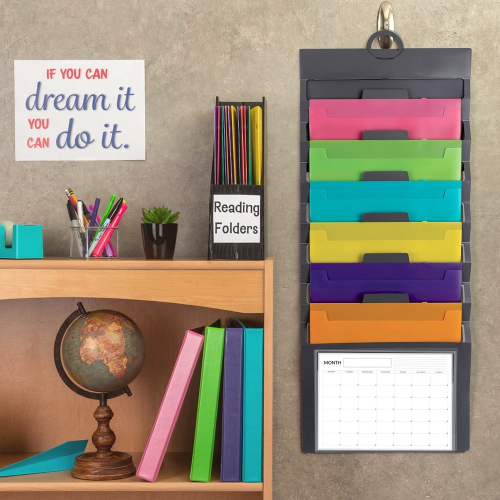 Cascading Wall File Organizer, Classrom Organization and Storage, 6 Removable...