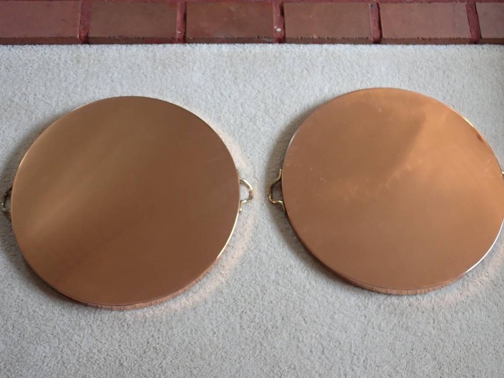 18" Copper Serving Trays, Vintage