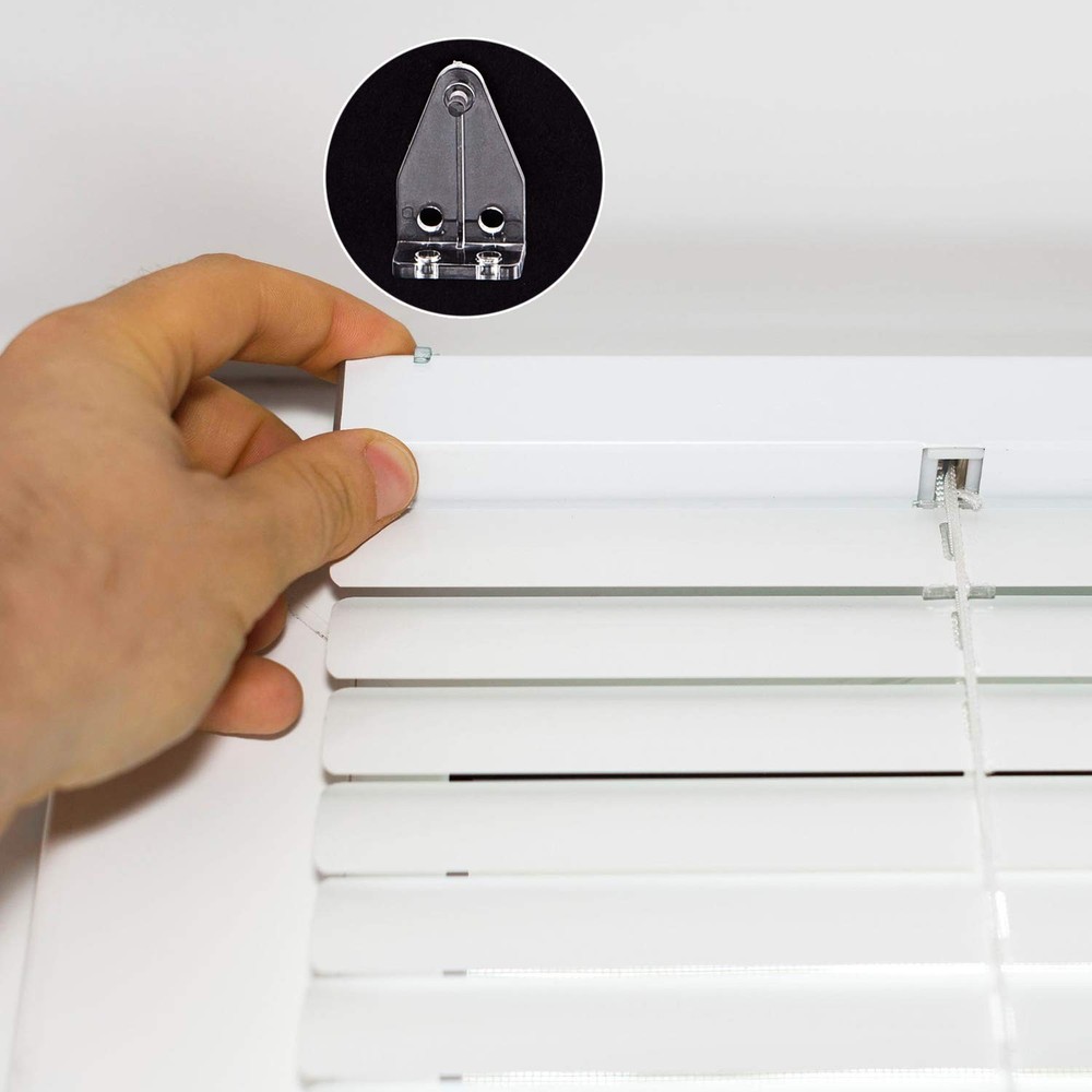 BBTO 40 Pcs 1 Inch Blind Hold Down Brackets Clear Plastic Blinds Hooks Bottom...