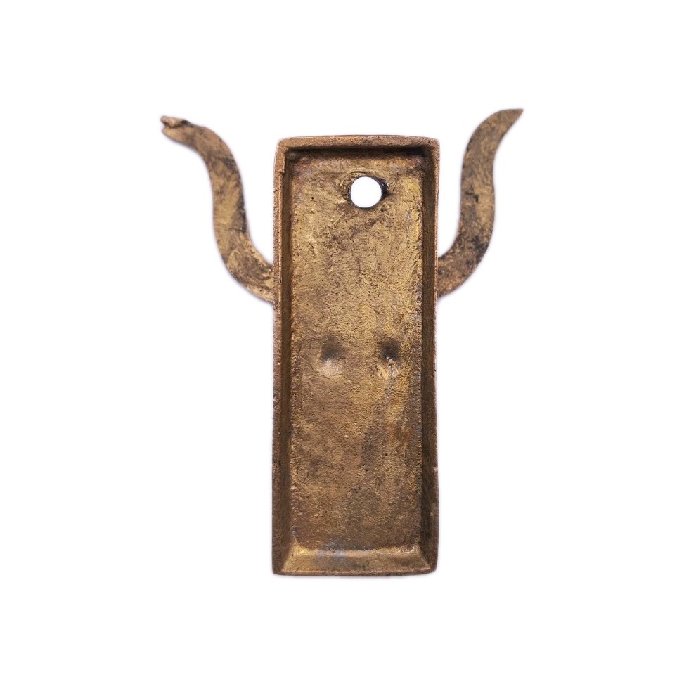 Vintage Long Horn Steer Solid Brass Letter Note Holder Clip