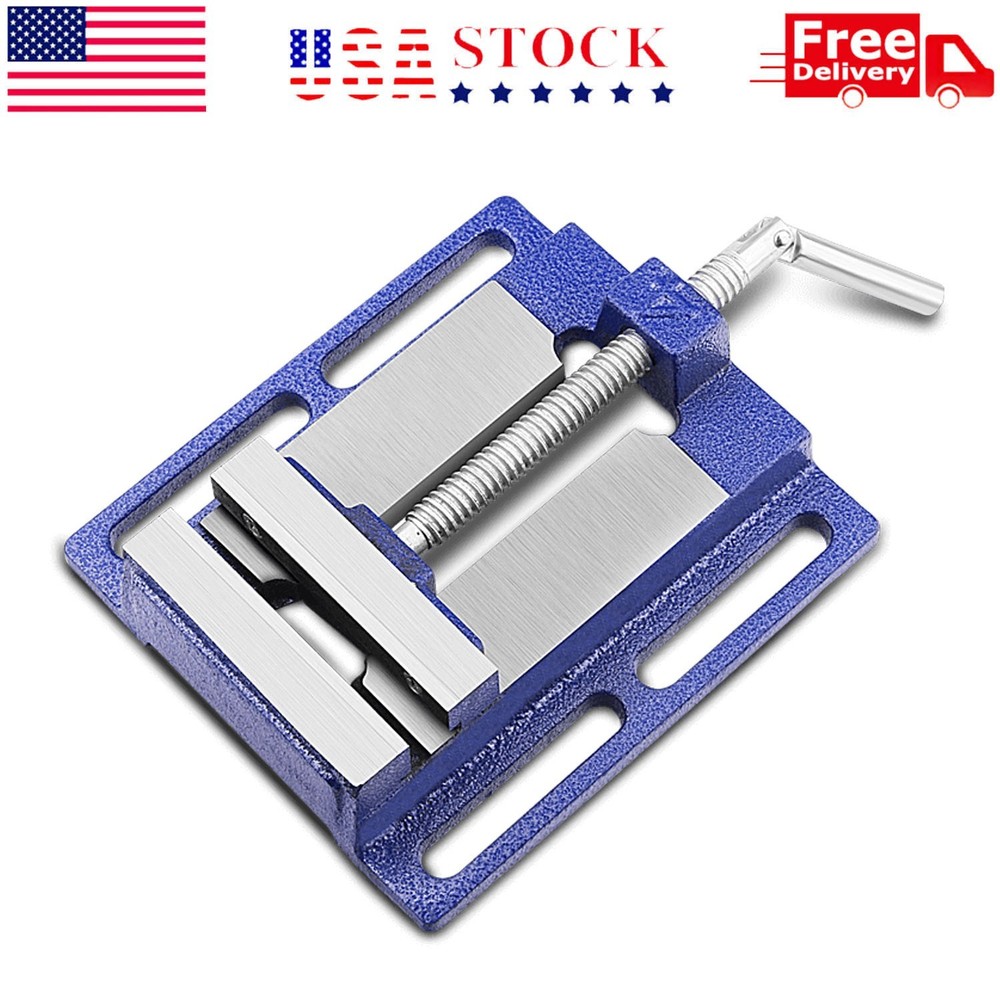 4" Bench Vise Clamp Table Flat Drill Press Vice Milling Machine Blue