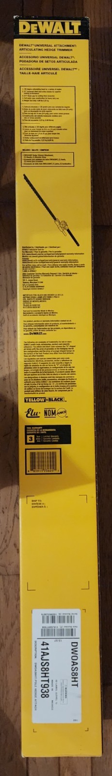 NEW DEWALT Universal Articulating Hedge And Bush Trimmer Attachment DWOAS8HT