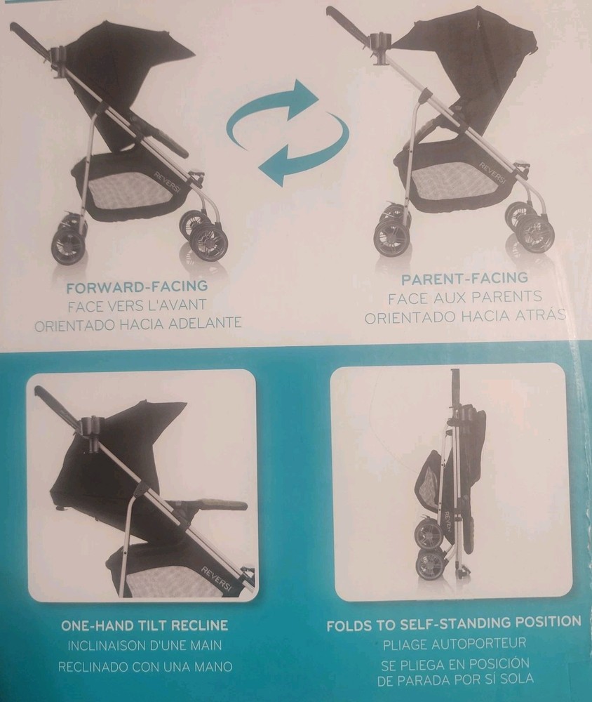 Reversi Lightweight Reversible Stroller New In Box Green.