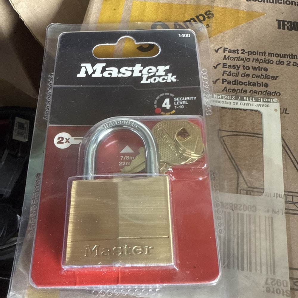 Master Lock Padlock Keyed Brass