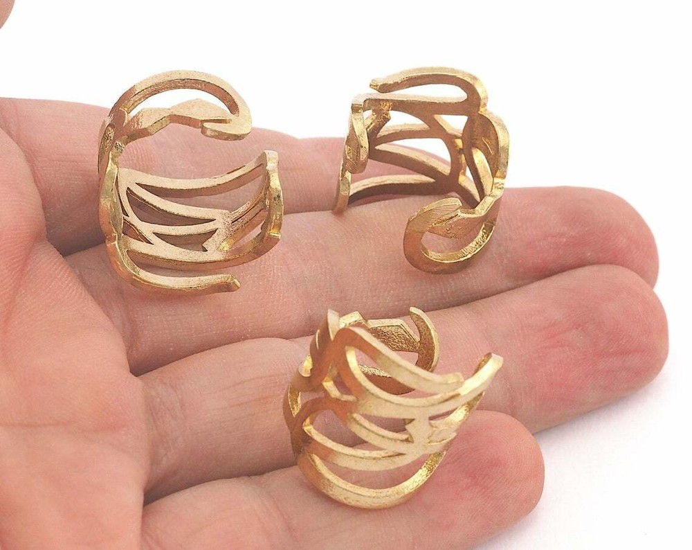 Adjustable Ring Raw brass (16.5mm 6US inner size - Adjustable ) Oz3690