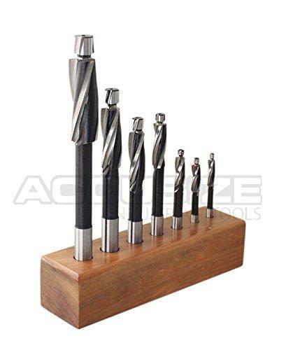 Accusize Industrial Tools H.S.S. Solid Cap Screw Counterbore Set, 3 Flute,