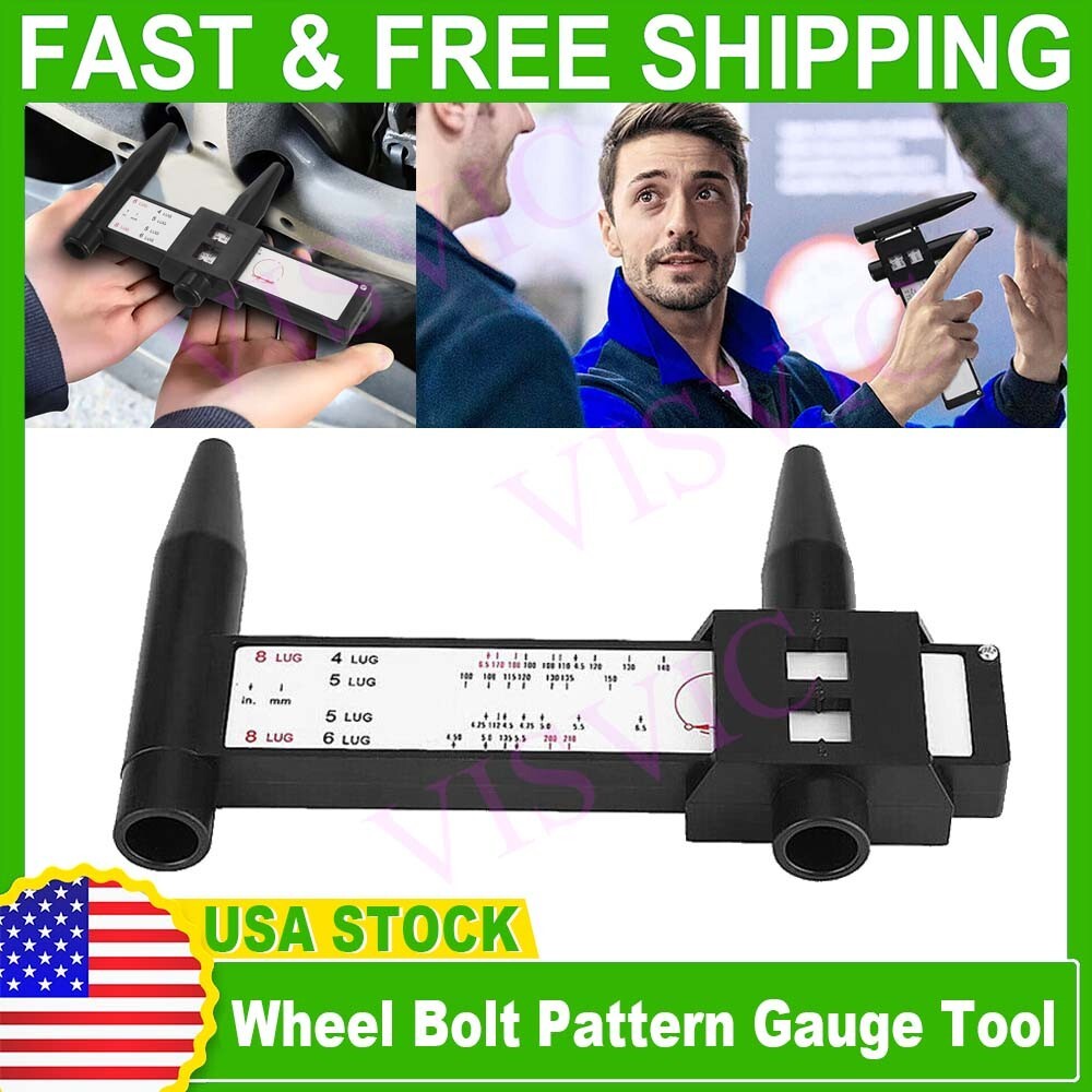 Wheel Bolt Stud Pattern Gauge Measurement 4 5 6 8 Lug Rims Holes Size Hand Tool
