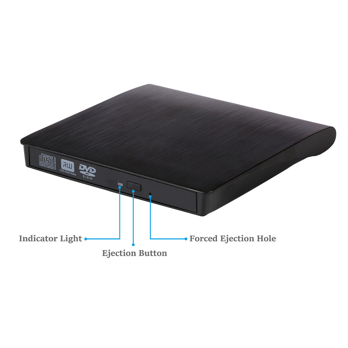 Slim External USB CD DVD ROM Writer Drive Burner Reader Player PC Laptop