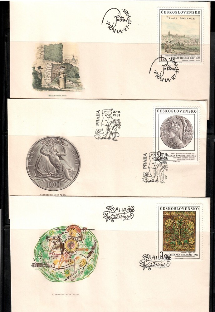Four (4) unaddressed cachet Czechoslovakia FDC's 1981