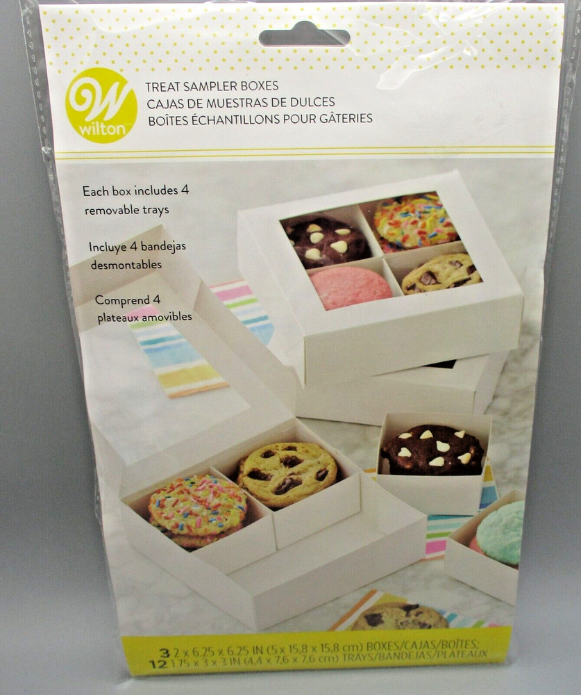 WILTON~Treat Sampler Boxes ~ Includes 3 boxes & 12 Removable Trays