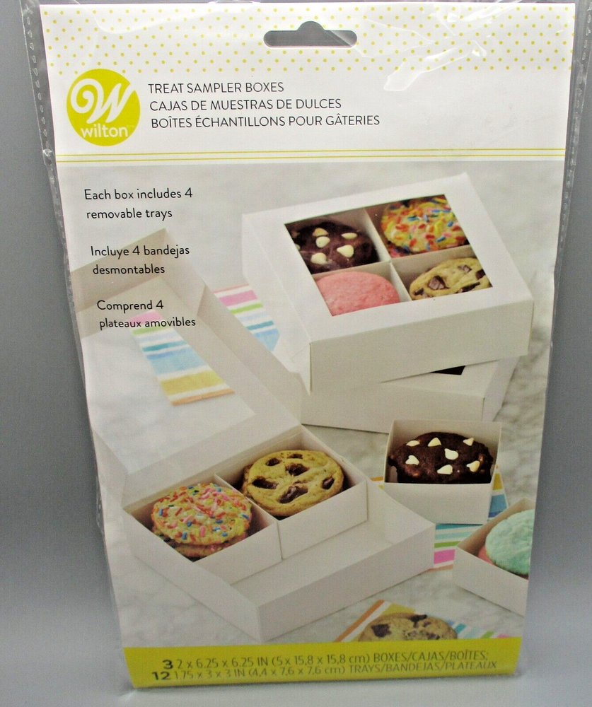 WILTON~Treat Sampler Boxes ~ Includes 3 boxes & 12 Removable Trays