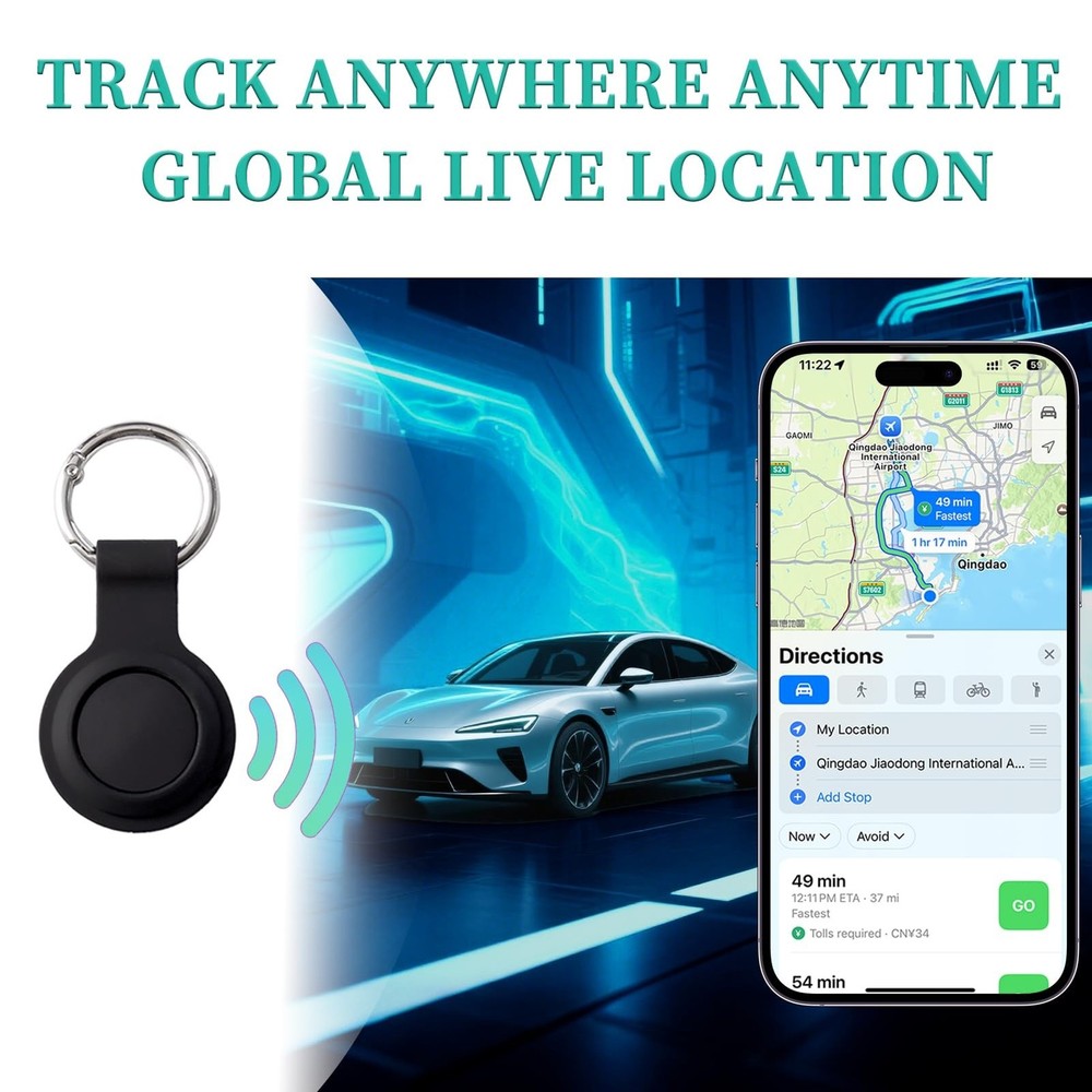 2 Pack GPS Tracker and 2 Keychains for Vehicles Work with Find My (iOS Only) ...