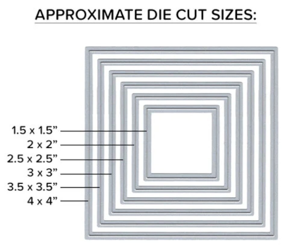 Scrapbook's Nested Square Dies w/Magnetic Mat & Storage Envelope