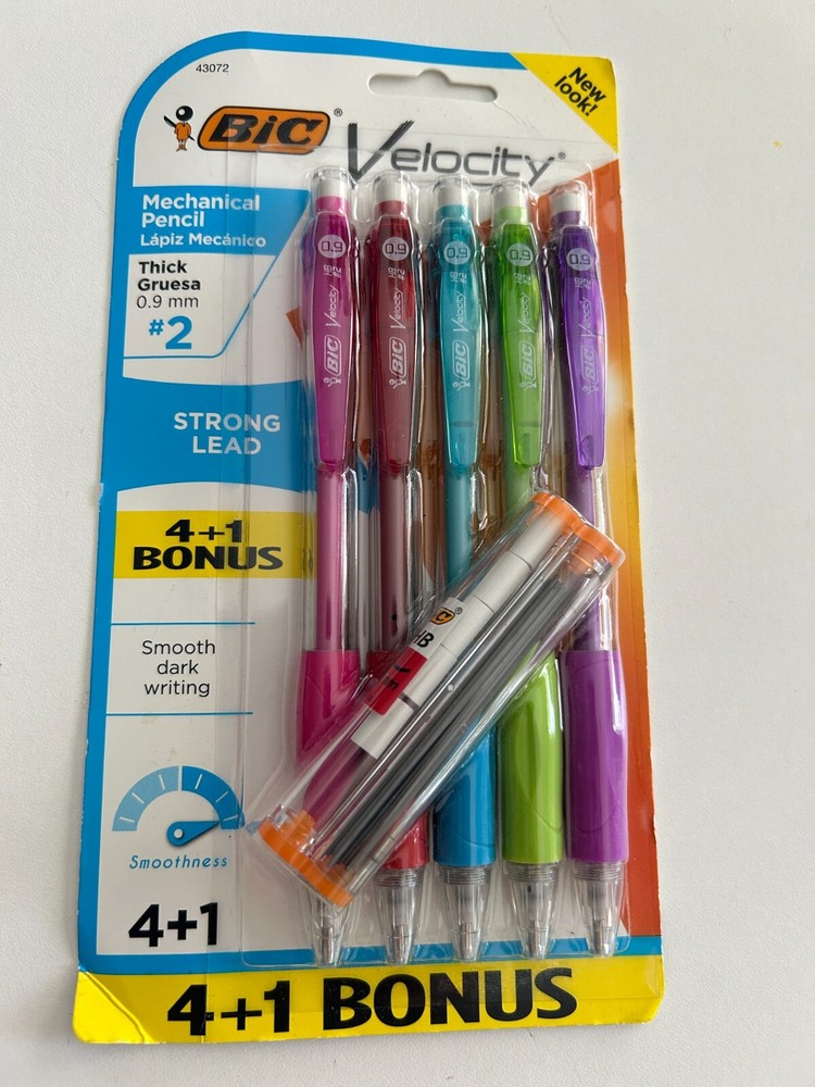 BIC Velocity Mechanical Pencil Medium Point 0.7mm #2 5 Count - New