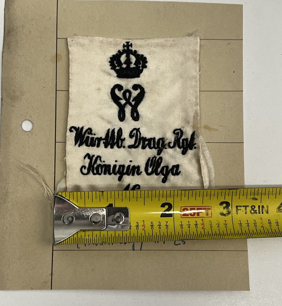 Vintage Kaiser Wilhelm Dragoner Regiment German Military Cloth Patch Prussia WWI