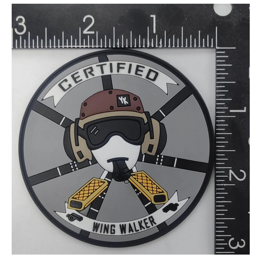 3" MARINE CORPS HMH-466 WINGWALKER TAN PVC PATCH HOOK & LOOP