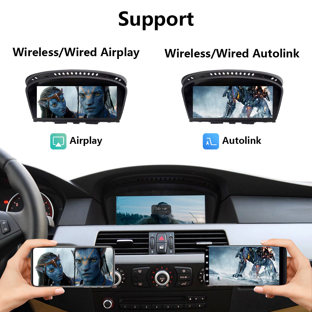 For BMW 3 5 Series E90 E91 E60 E61 E63 CCC Wireless CarPlay Auto Car TouchScreen