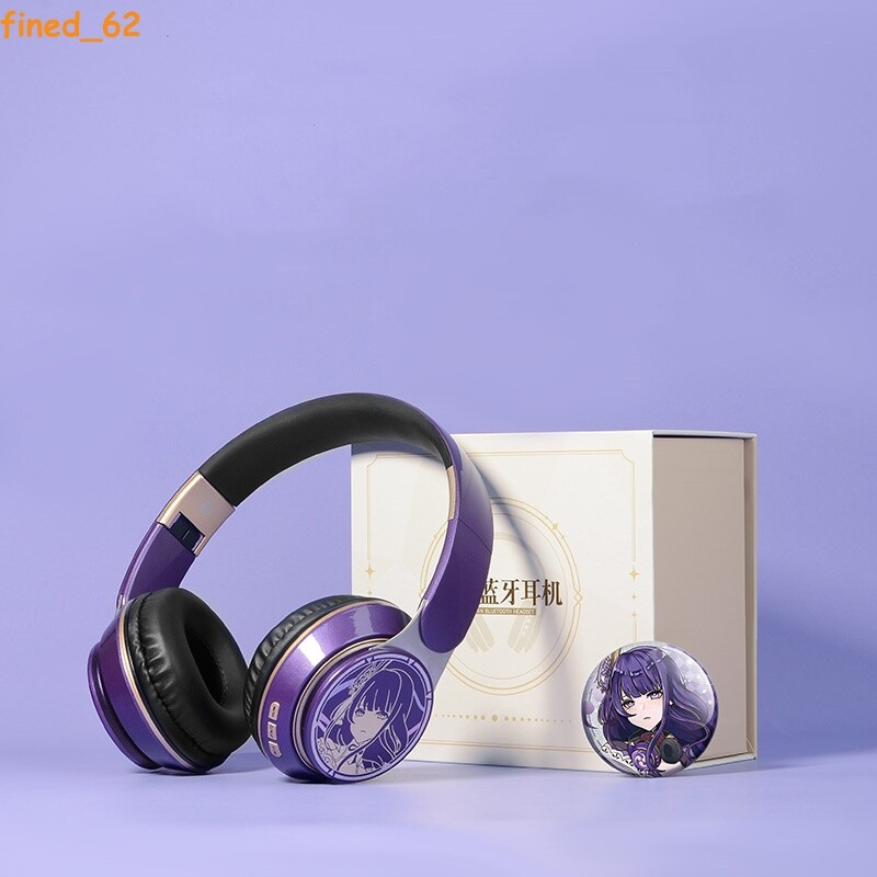 Genshin Impact Raiden Shogun Wireless Bluetooth Headset Foldable Headphones Gift