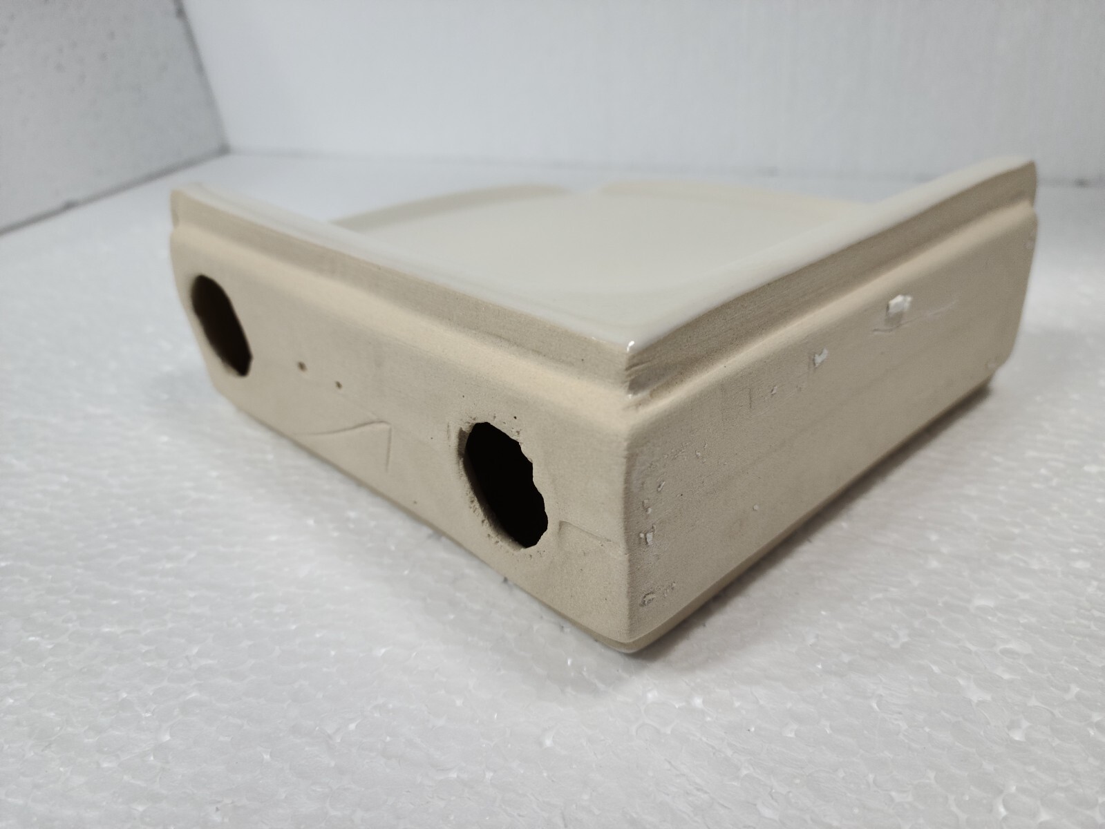 Beige Almond Bone Ceramic Shower Corner Tray Soap Dish Shampoo Holder Color 0135