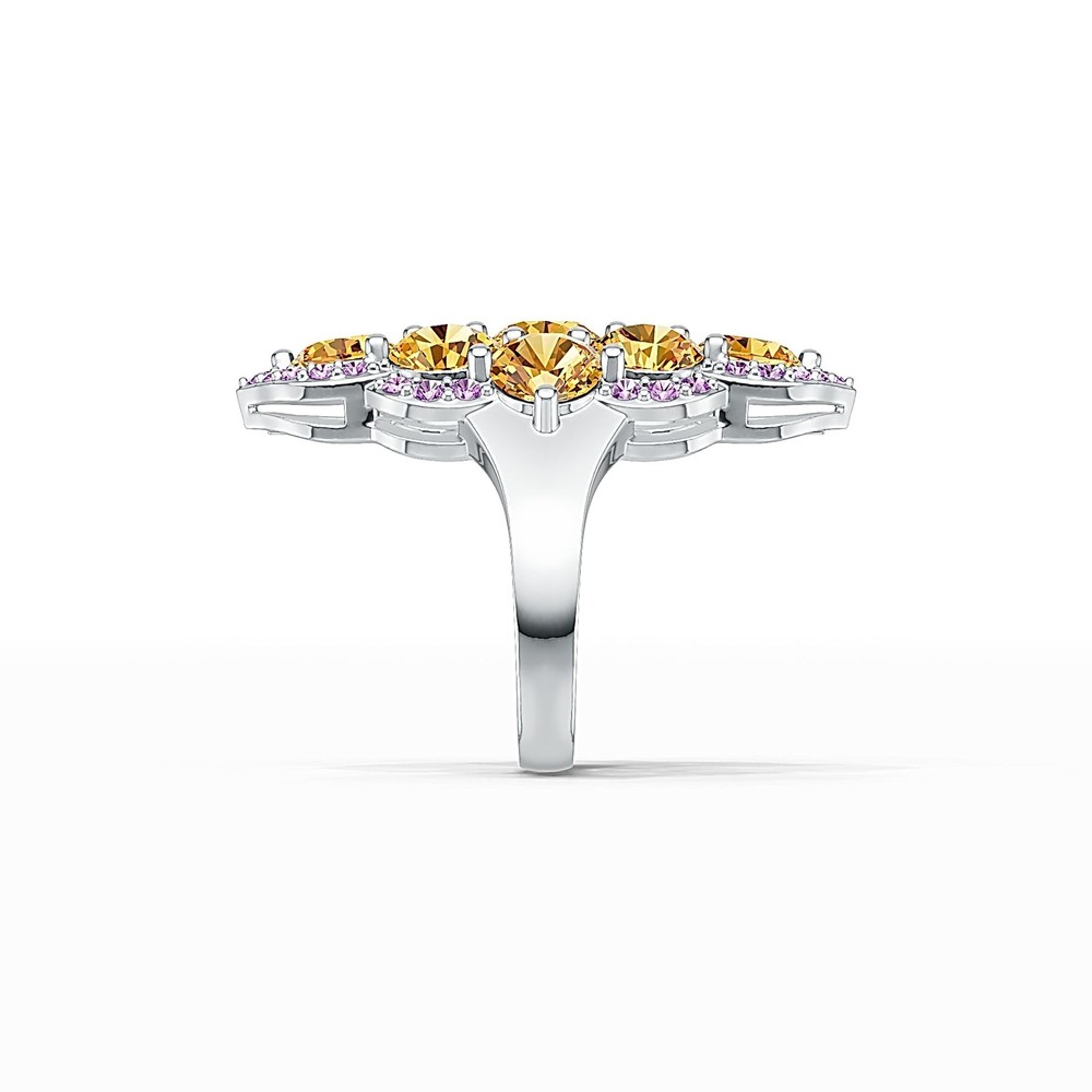 Sterling Silver Semi Mount Ring Setting Round RD 6x6mm White Topaz