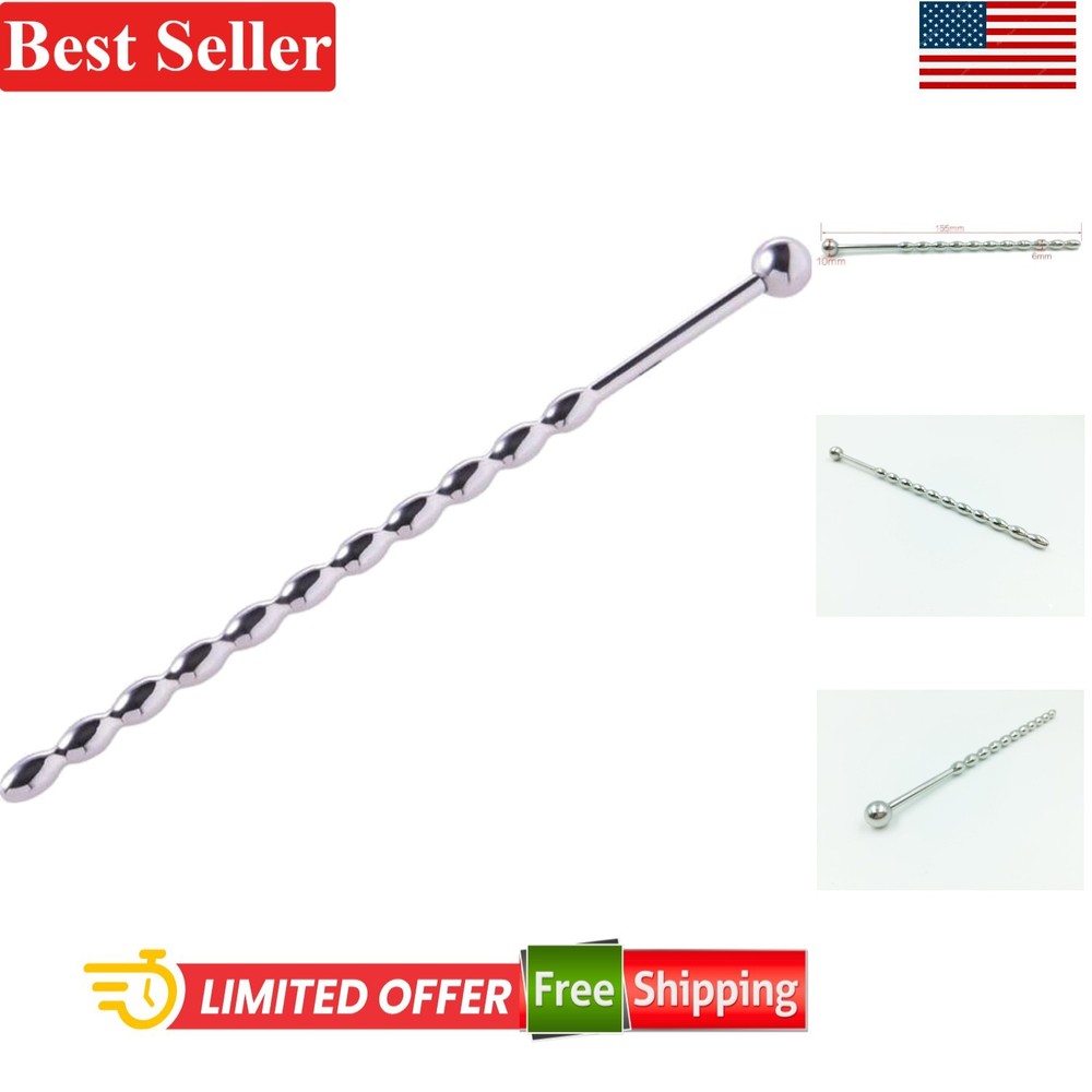 304 Stainless Steel Urethral Sounding Plug with Small Beads - Beginner's Choice