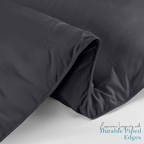 Comforter Duvet Insert, Quilted Comforter with Corner Tabs, Box Queen Grey