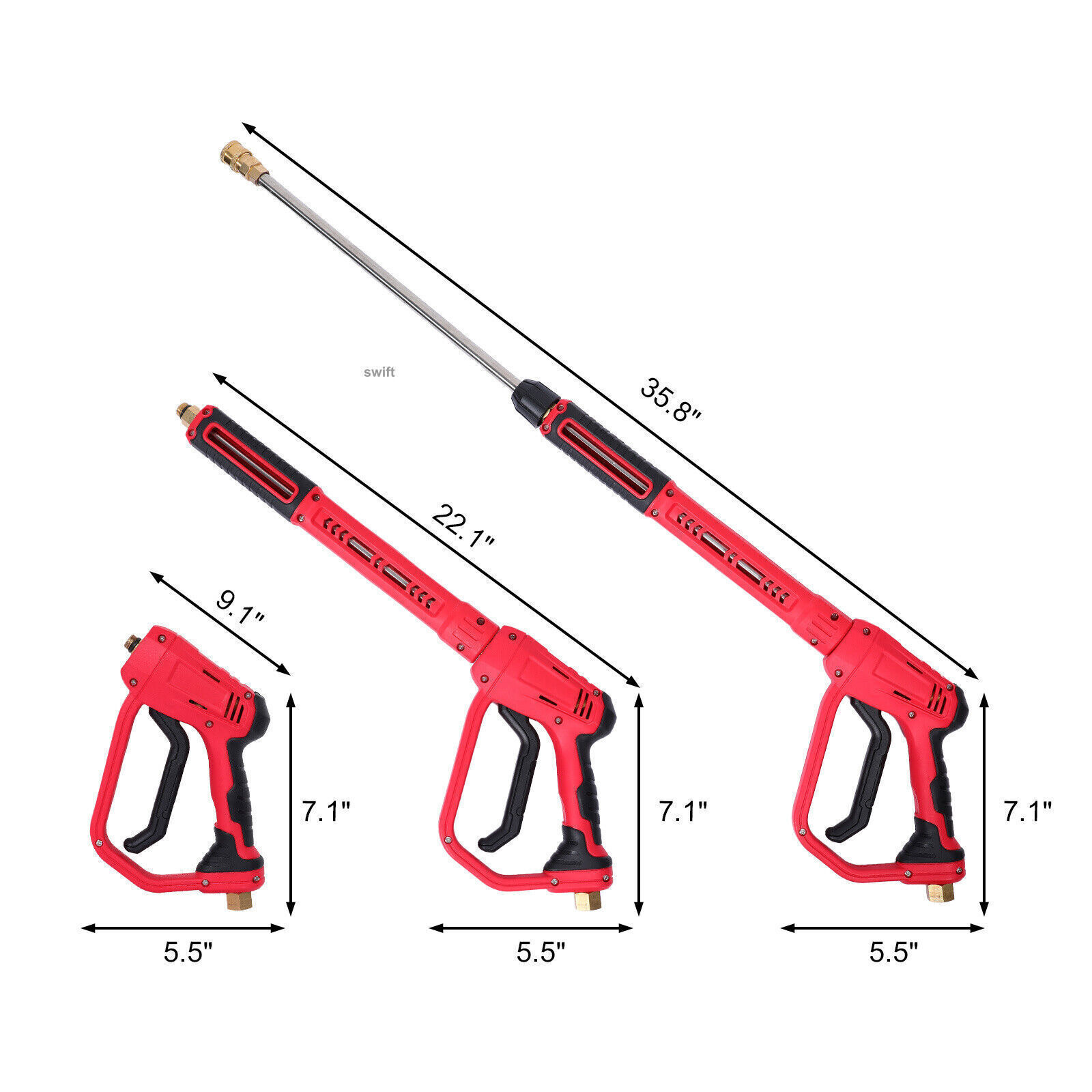 4000PSI High Pressure Car Power Washer Gun Spray Wand Lance Nozzle and Hose Kit